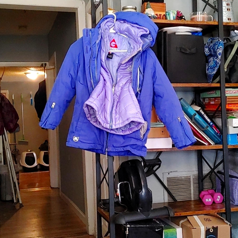 Blue Gerry ski coat 2 piece removeable liner.